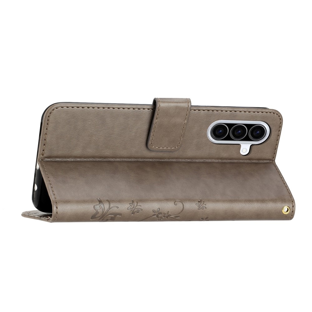 Flowers knižkové púzdro na Samsung Galaxy A57 5G - šedé