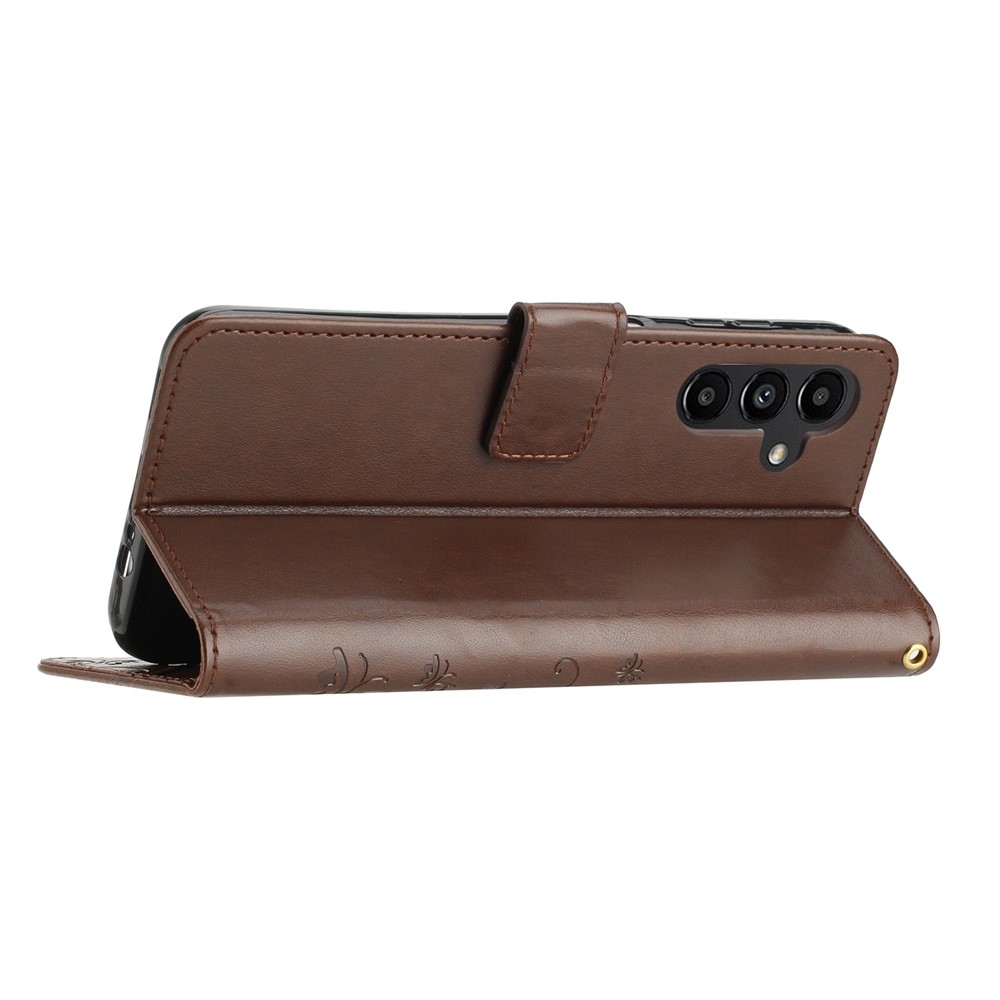 Flowers knižkové púzdro na Samsung Galaxy S26+ - hnedé