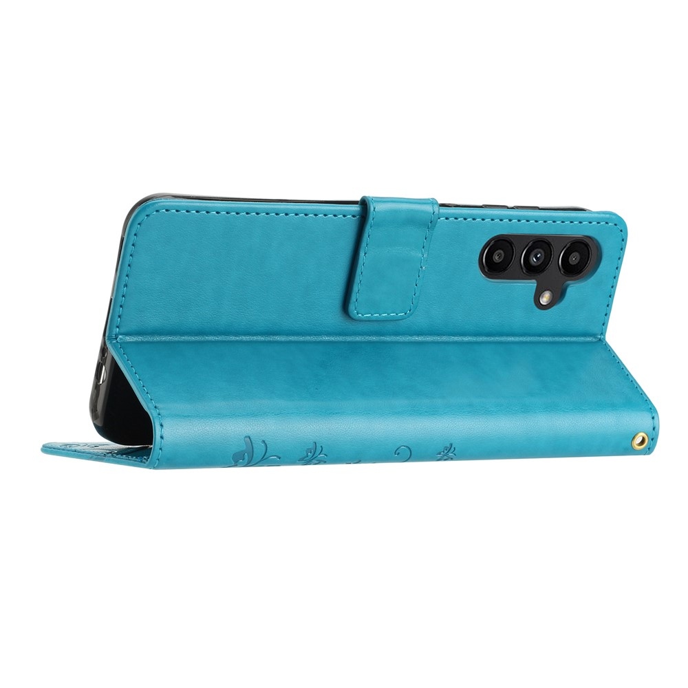 Flowers knižkové púzdro na Samsung Galaxy S26/S26 Pro - modré