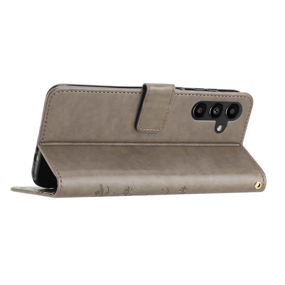 Flowers knižkové púzdro na Samsung Galaxy S26+ - šedé