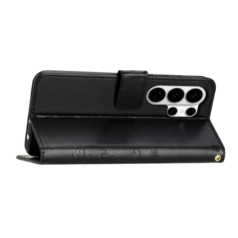 Flowers knižkové púzdro na Samsung Galaxy S26 Ultra - čierne