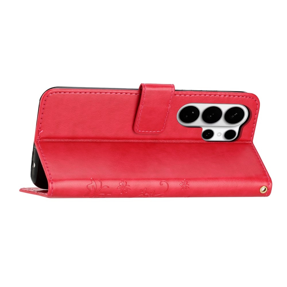 Flowers knižkové púzdro na Samsung Galaxy S26 Ultra - červené