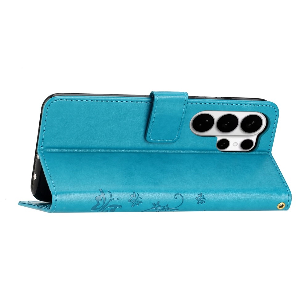 Flowers knižkové púzdro na Samsung Galaxy S26 Ultra - modré