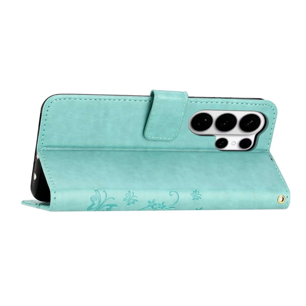 Flowers knižkové púzdro na Samsung Galaxy S26 Ultra - modrozelené