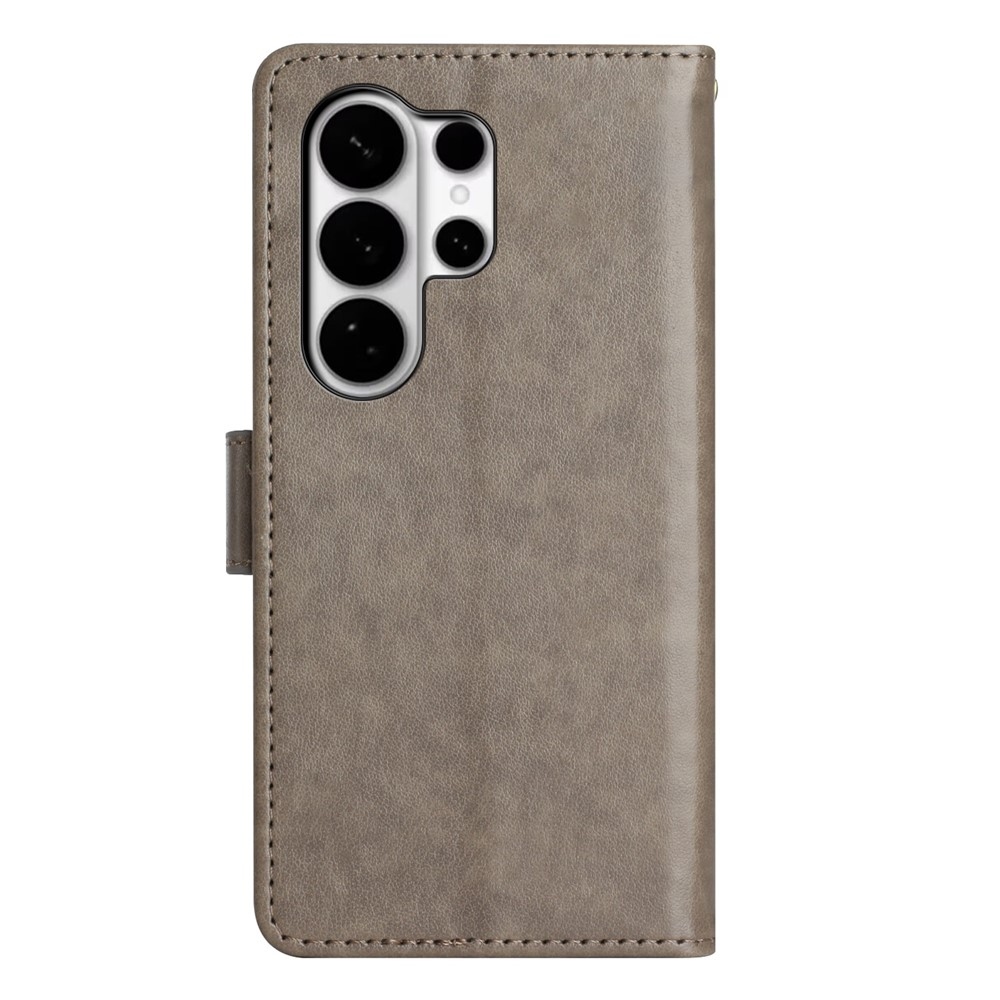 Flowers knižkové púzdro na Samsung Galaxy S26 Ultra - šedé