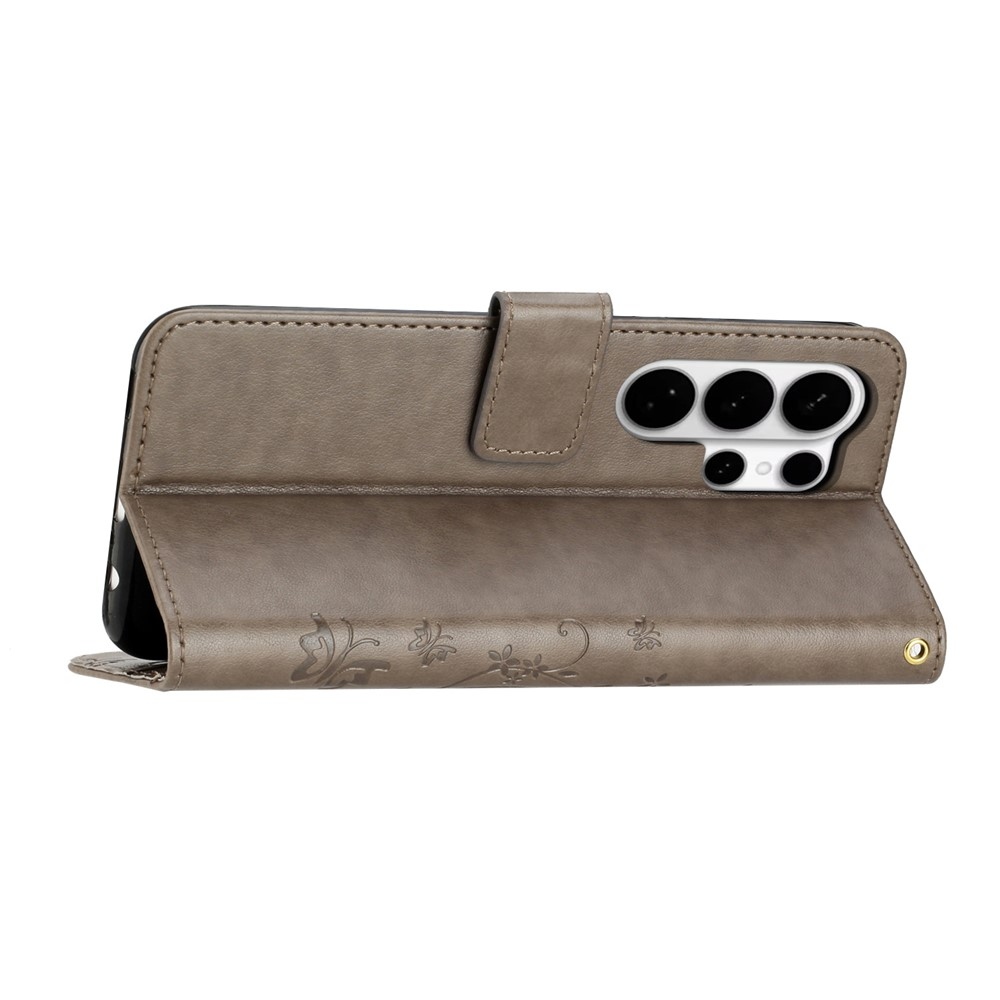 Flowers knižkové púzdro na Samsung Galaxy S26 Ultra - šedé