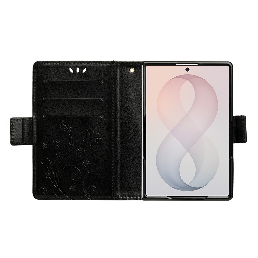 Flowers knižkové púzdro na Samsung Galaxy Z Fold8 5G - čierne
