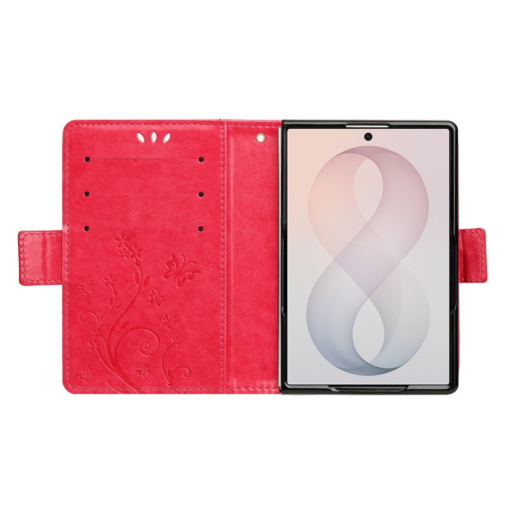Flowers knižkové púzdro na Samsung Galaxy Z Fold8 5G - červené