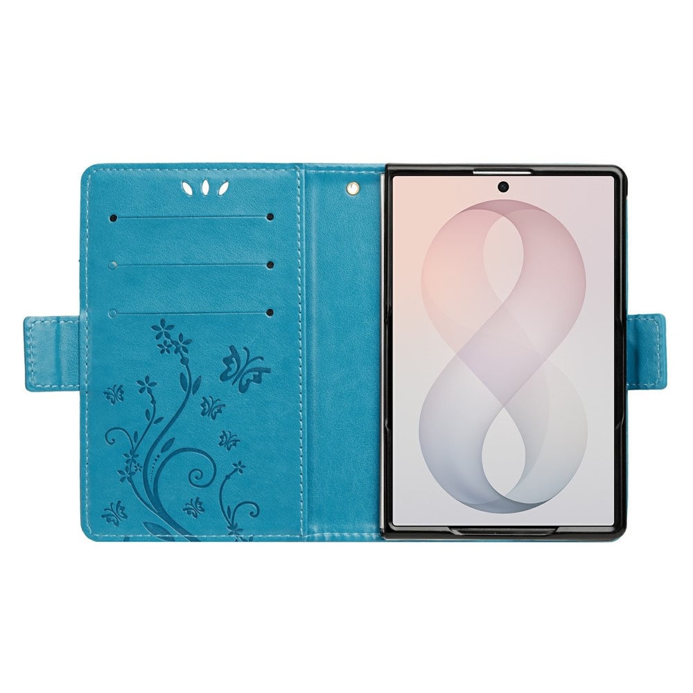 Flowers knižkové púzdro na Samsung Galaxy Z Fold8 5G - modré