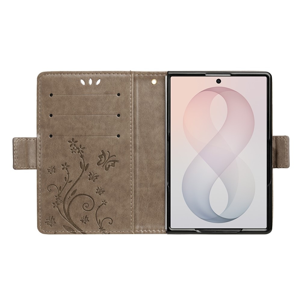 Flowers knižkové púzdro na Samsung Galaxy Z Fold8 5G - šedé