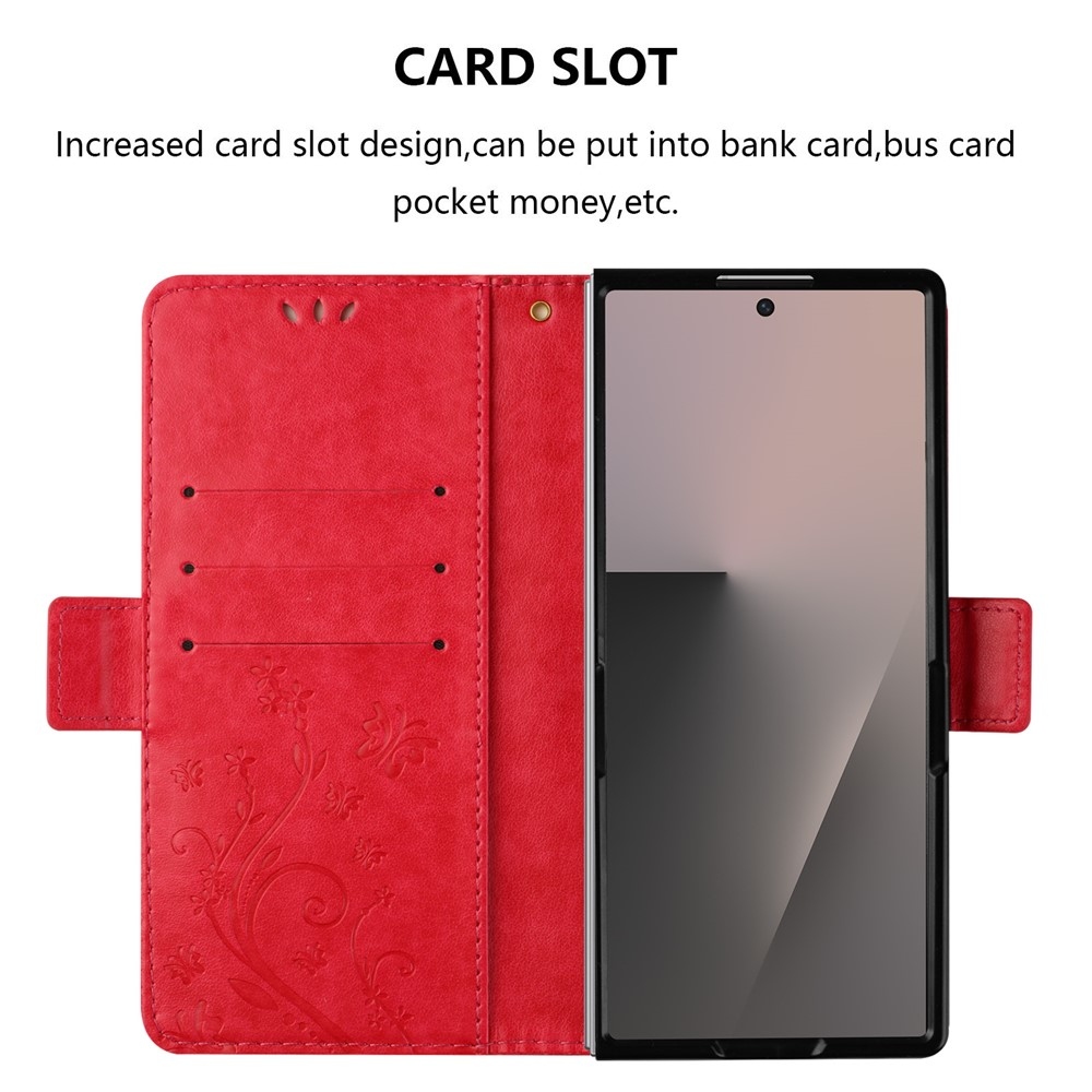 Flowers knižkové púzdro na Samsung Galaxy Z Fold8 Ultra 5G - červené