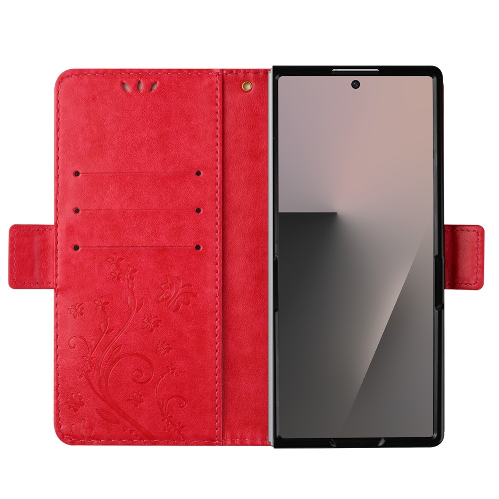 Flowers knižkové púzdro na Samsung Galaxy Z Fold8 Ultra 5G - červené