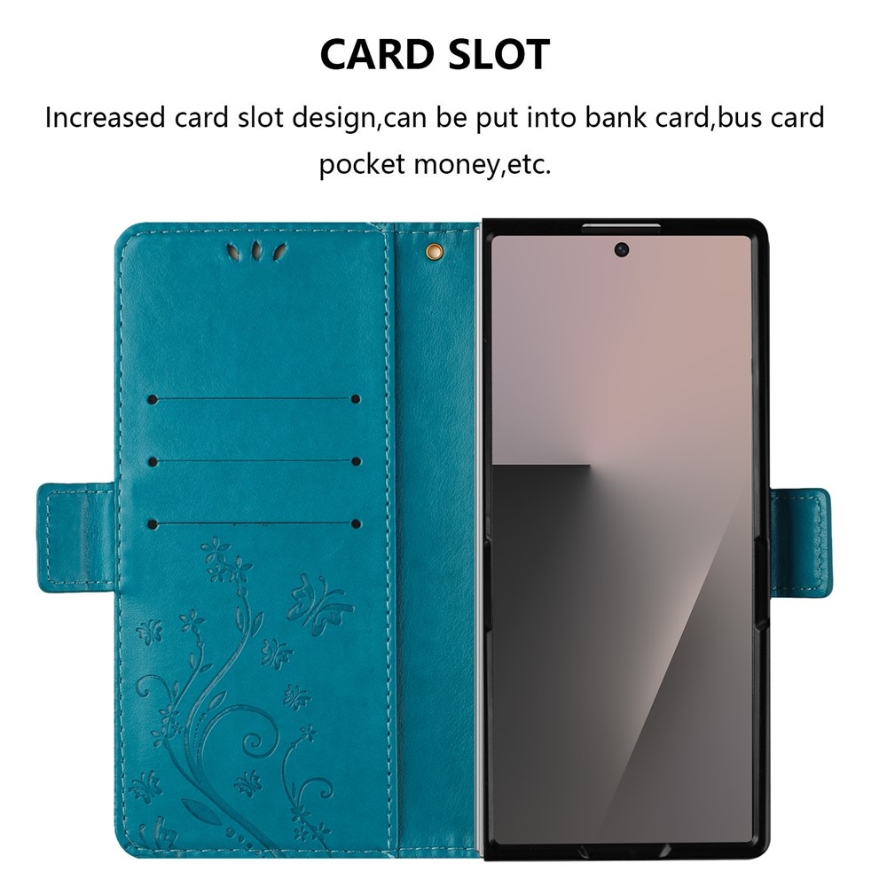 Flowers knižkové púzdro na Samsung Galaxy Z Fold8 Ultra 5G - modré