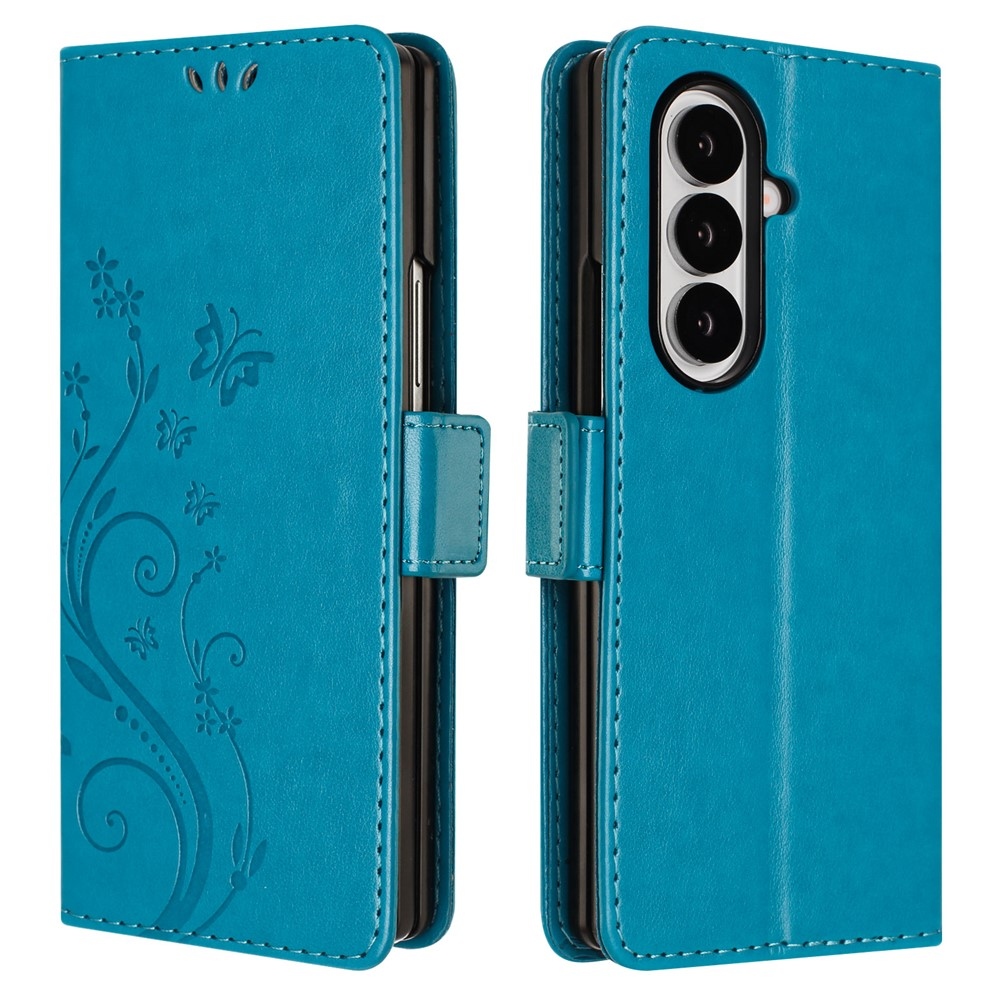 Flowers knižkové púzdro na Samsung Galaxy Z Fold8 Ultra 5G - modré