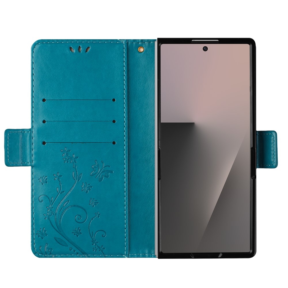 Flowers knižkové púzdro na Samsung Galaxy Z Fold8 Ultra 5G - modré