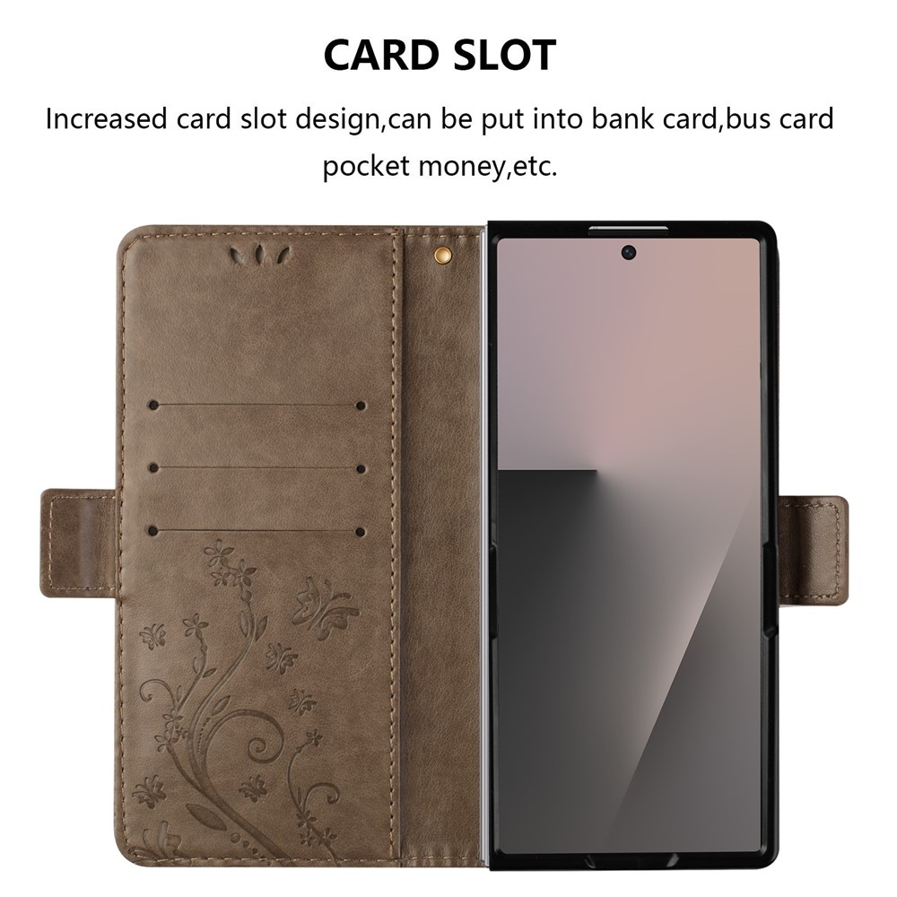 Flowers knižkové púzdro na Samsung Galaxy Z Fold8 Ultra 5G - šedé