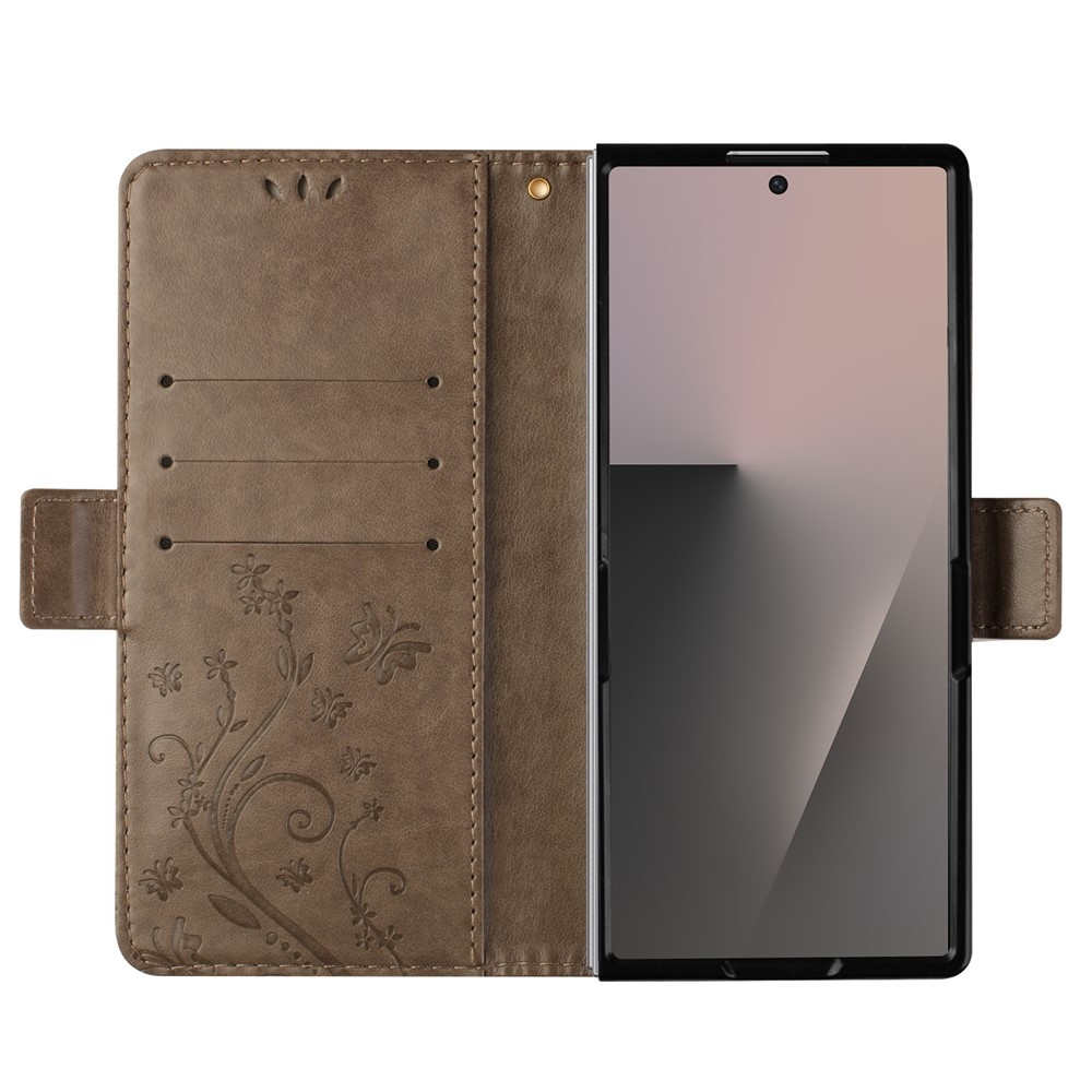 Flowers knižkové púzdro na Samsung Galaxy Z Fold8 Ultra 5G - šedé