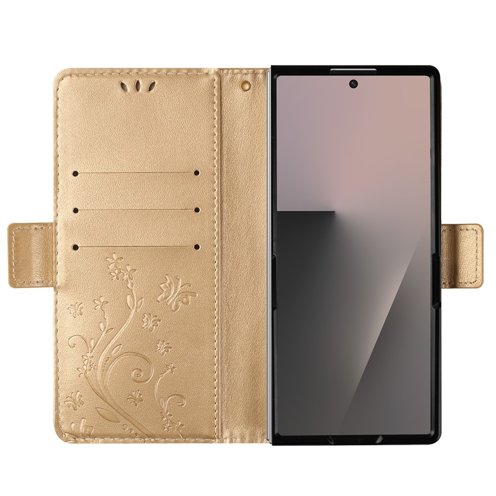 Flowers knižkové púzdro na Samsung Galaxy Z Fold8 Ultra 5G - zlaté