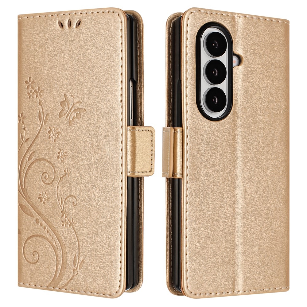 Flowers knižkové púzdro na Samsung Galaxy Z Fold8 Ultra 5G - zlaté