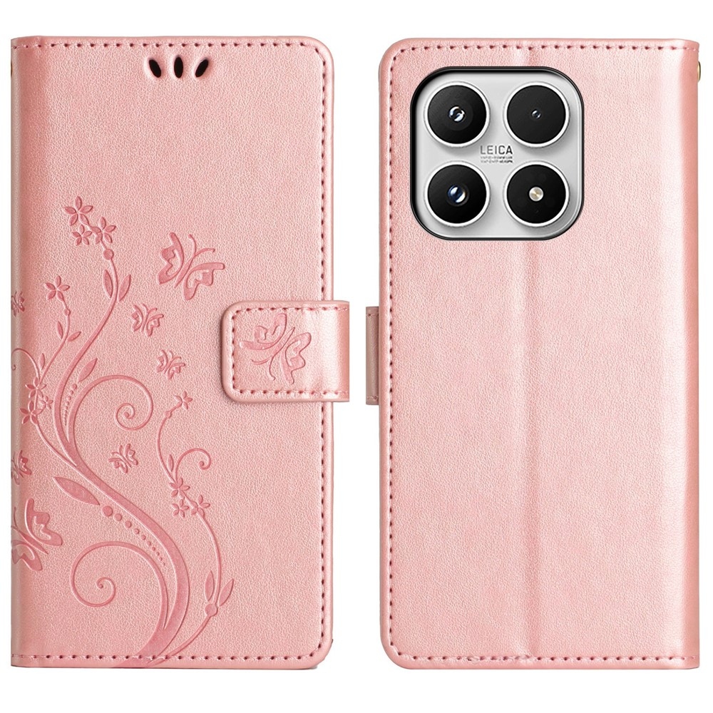 Flowers knižkové púzdro na Xiaomi 17 - ružovozlaté