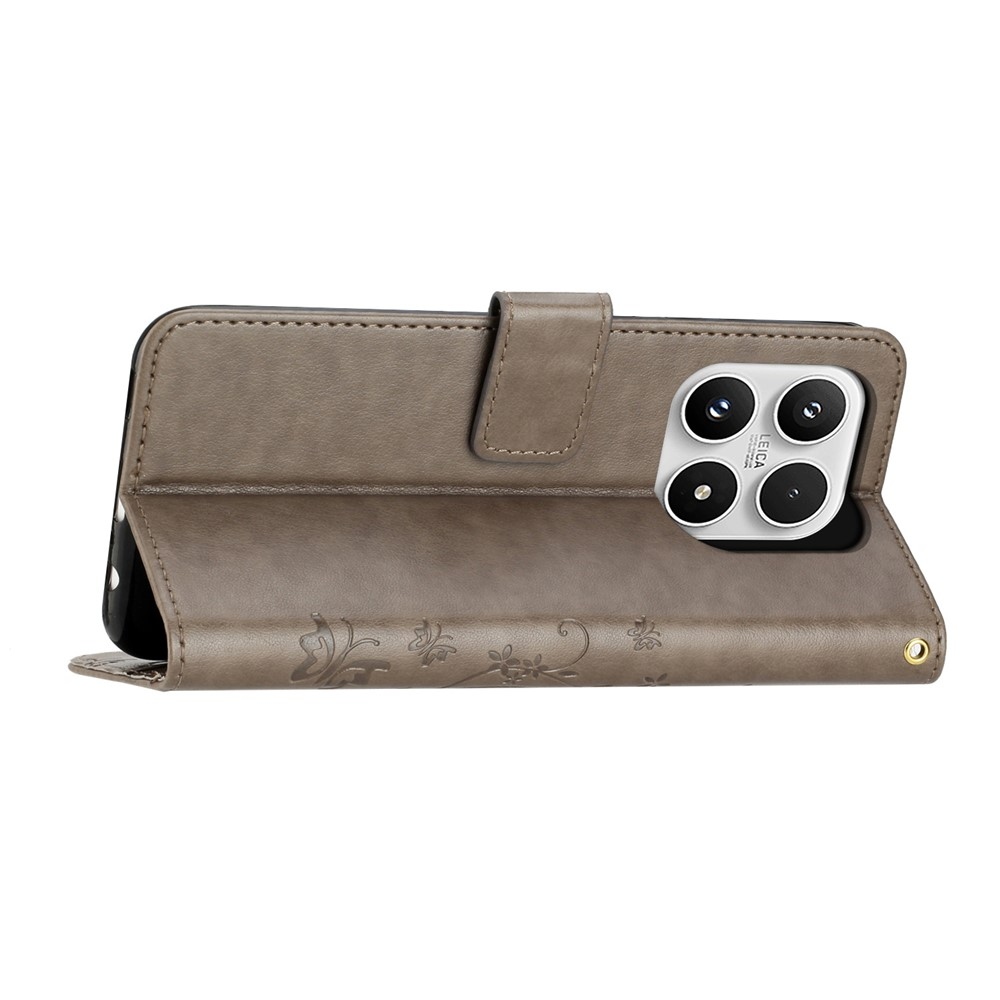 Flowers knižkové puzdro na Xiaomi 17 - šedé