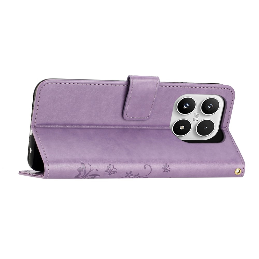 Flowers knižkové puzdro na Xiaomi 17 - svetlofialové