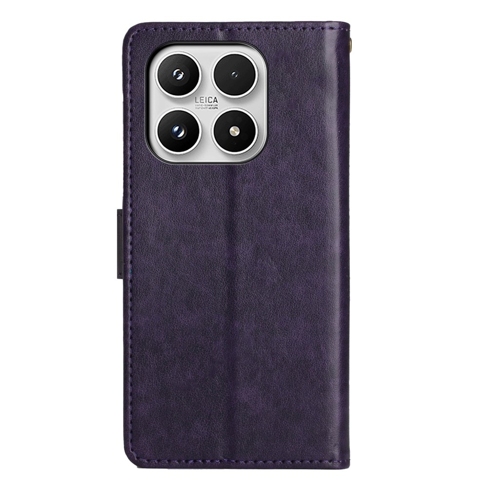 Flowers knižkové puzdro na Xiaomi 17 - tmavofialové