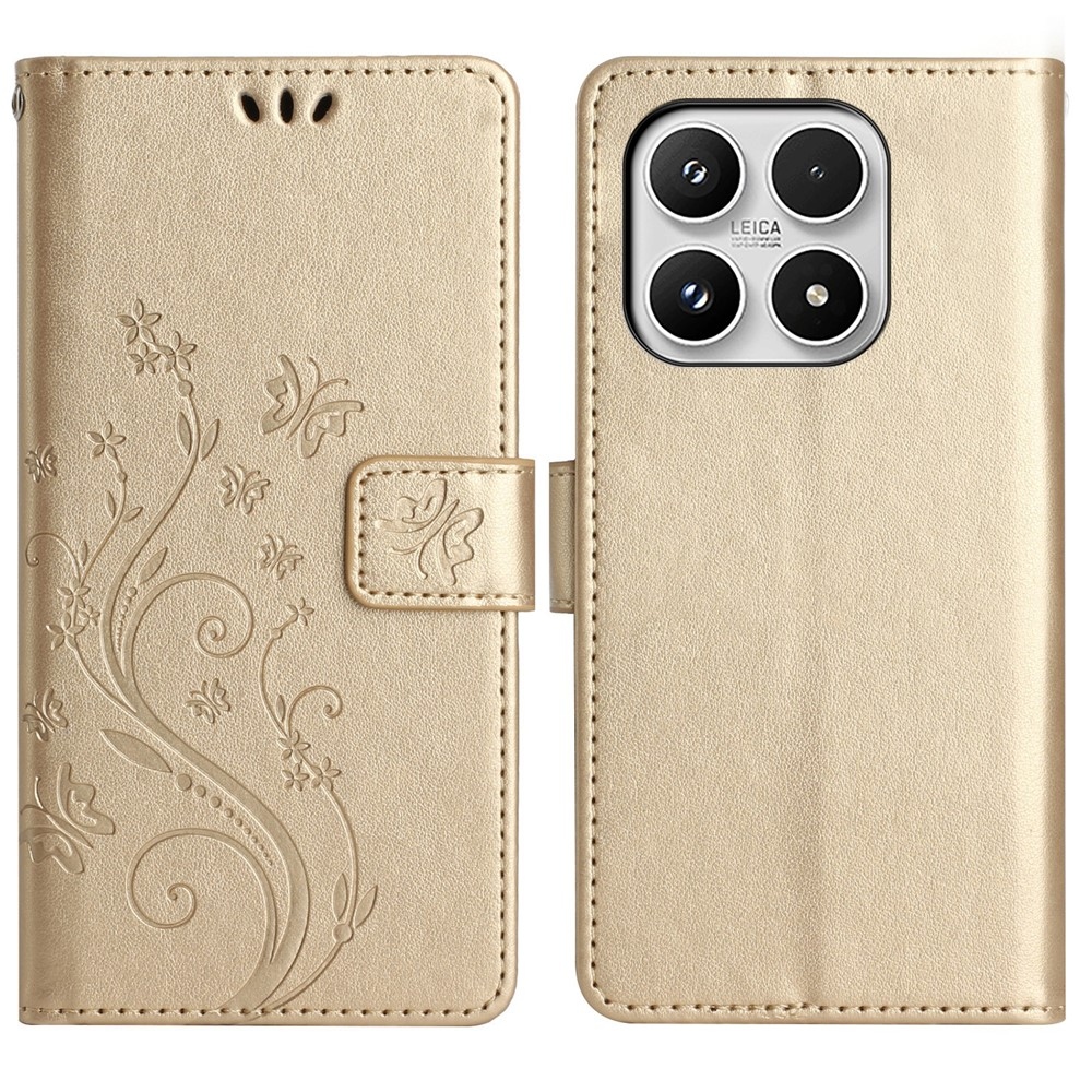 Flowers knižkové puzdro na Xiaomi 17 - zlaté