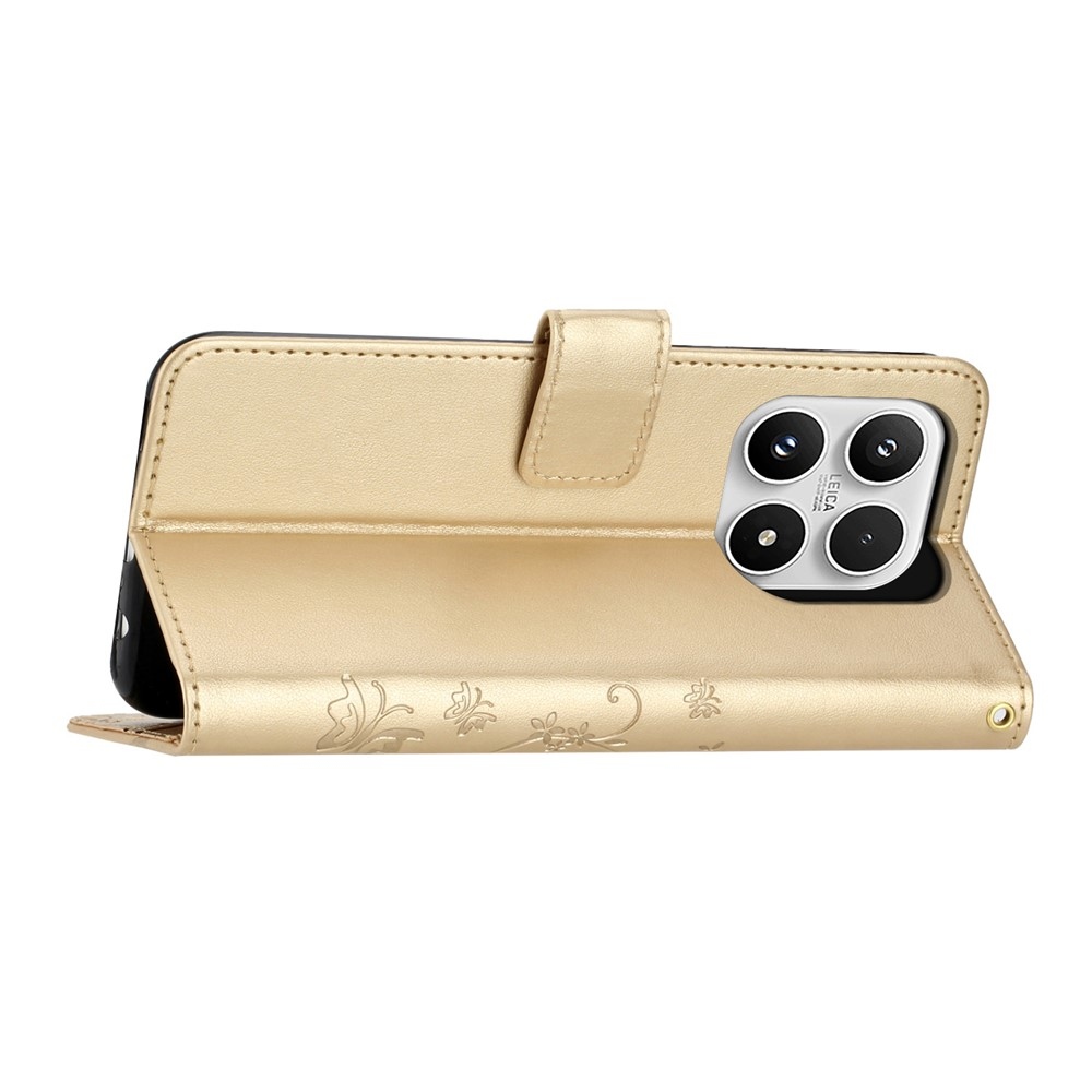 Flowers knižkové puzdro na Xiaomi 17 - zlaté