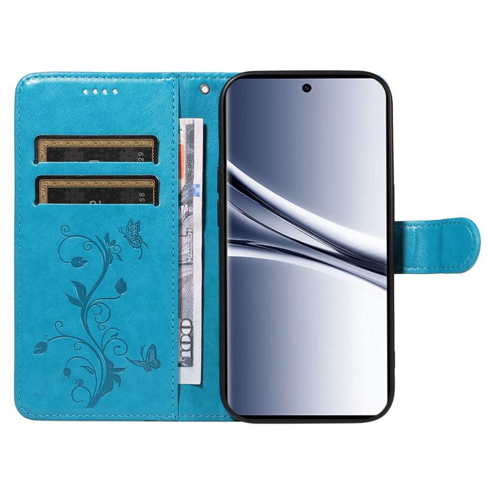 Flowers knižkové púzdro na Xiaomi Poco M8 5G/Redmi Note 15 5G/Note 15 4G - modré