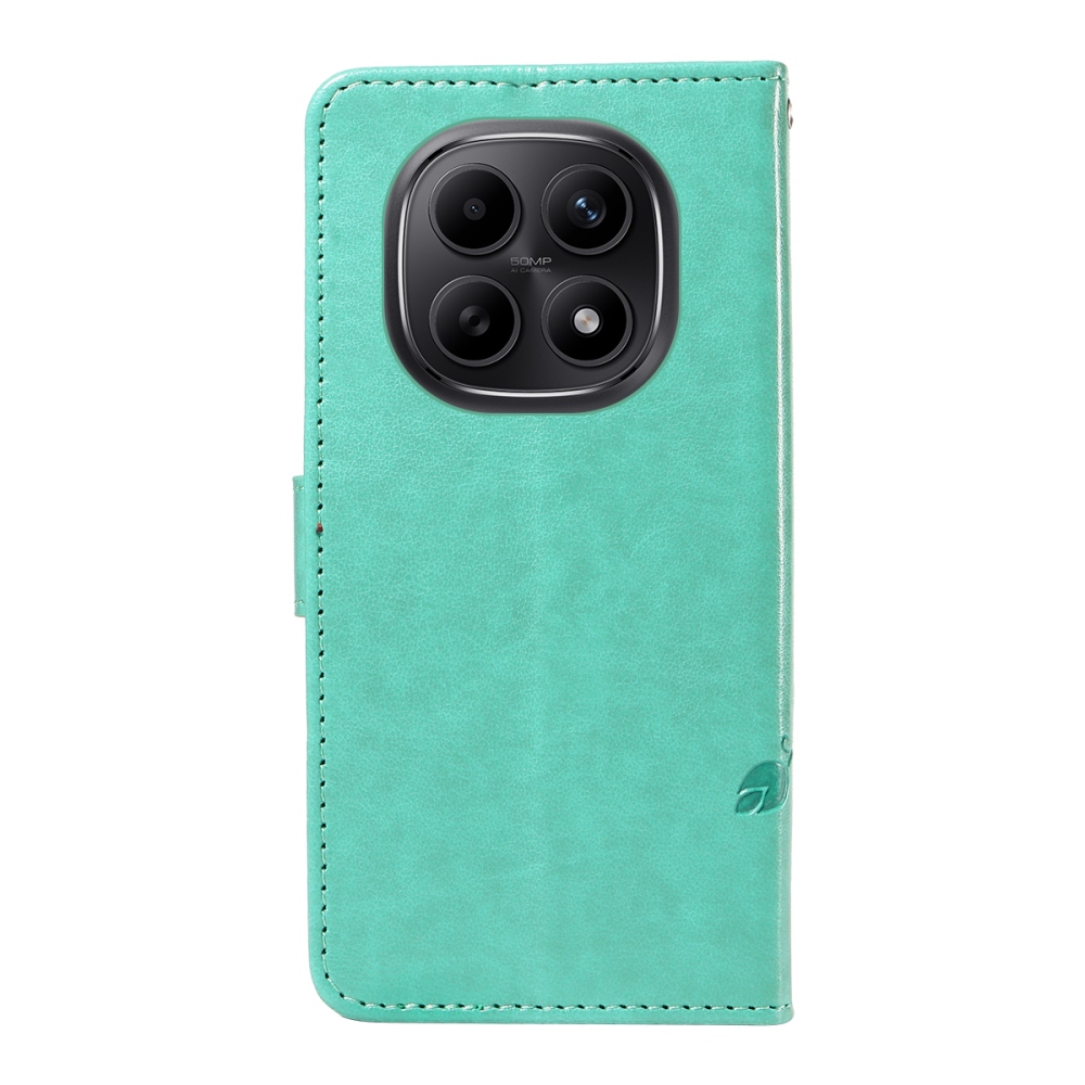 Flowers knižkové púzdro na Xiaomi Poco M8 5G/Redmi Note 15 5G/Note 15 4G - modrozelené