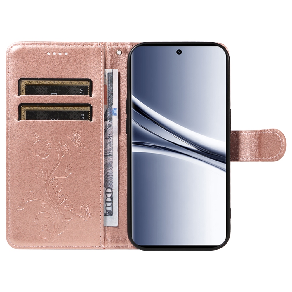 Flowers knižkové púzdro na Xiaomi Poco M8 5G/Redmi Note 15 5G/Note 15 4G - ružovozlaté