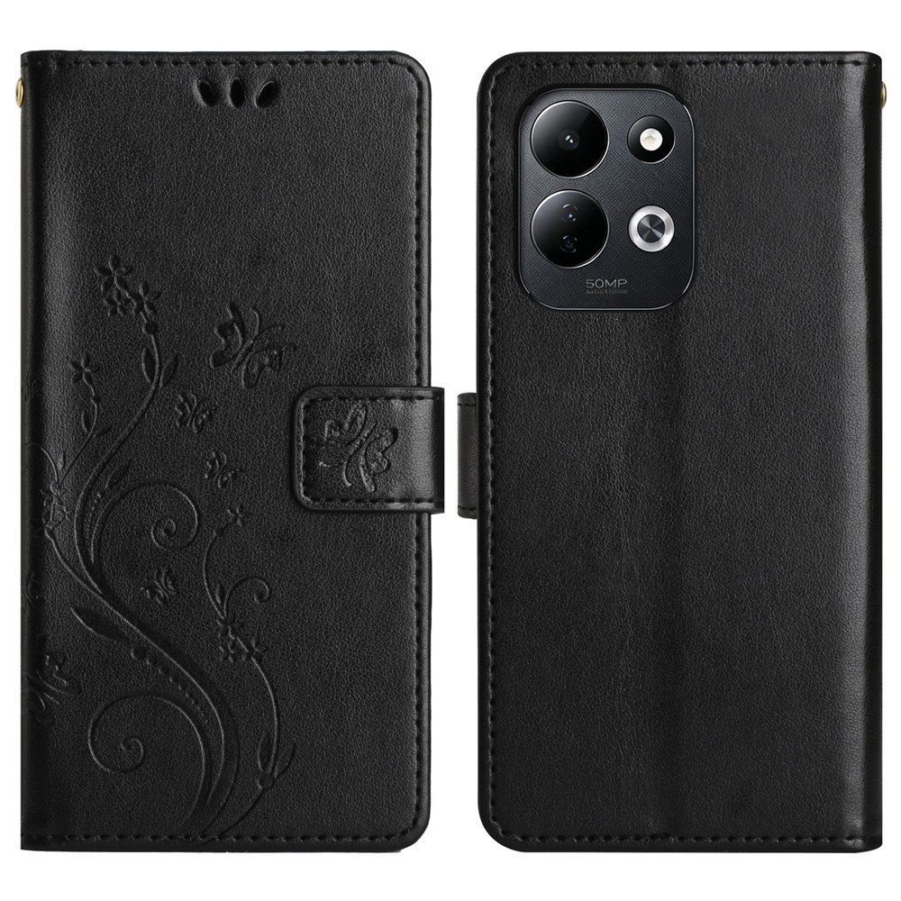 Flowers knižkové púzdro na Xiaomi Redmi 17 4G/5G - čierne