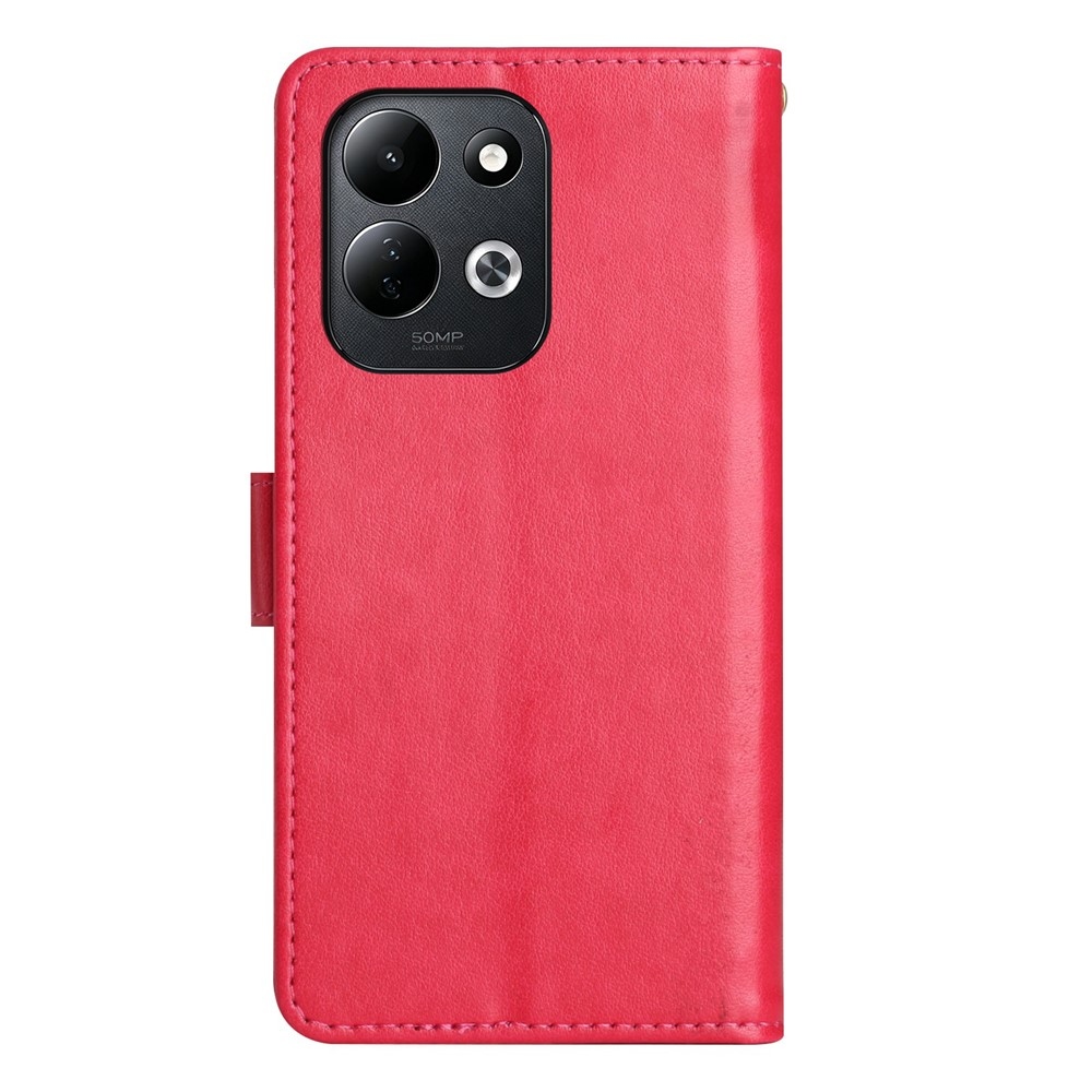 Flowers knižkové púzdro na Xiaomi Redmi 17 4G/5G - červené