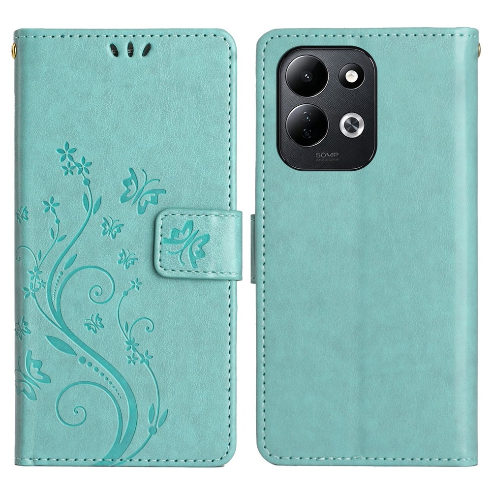 Flowers knižkové púzdro na Xiaomi Redmi 17 4G/5G - modrozelené