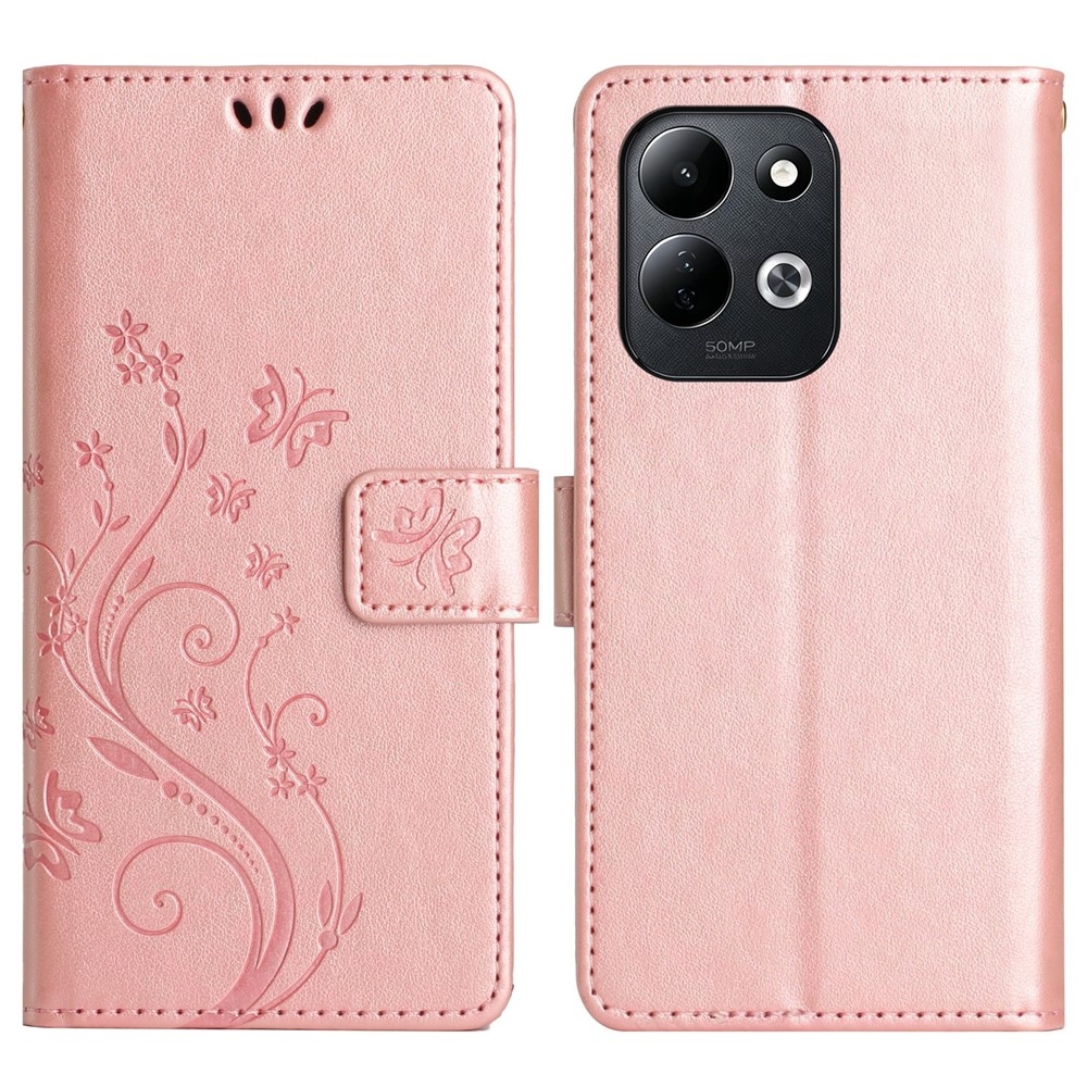 Flowers knižkové púzdro na Xiaomi Redmi 17 4G/5G - ružovozlaté