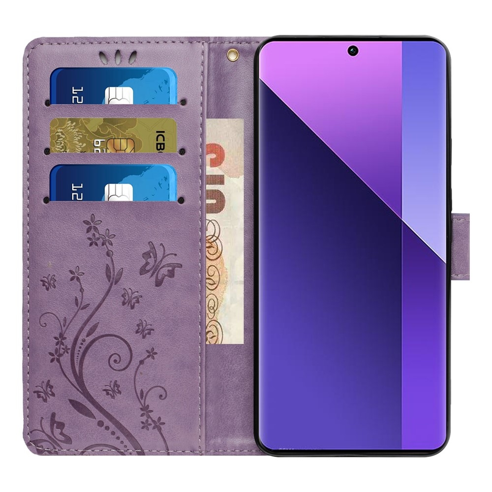 Flowers knižkové púzdro na Xiaomi Redmi 17 4G/5G - svetlofialové