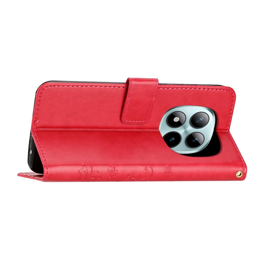 Flowers knižkové puzdro na Xiaomi Redmi Note 15 Pro 4G - červené