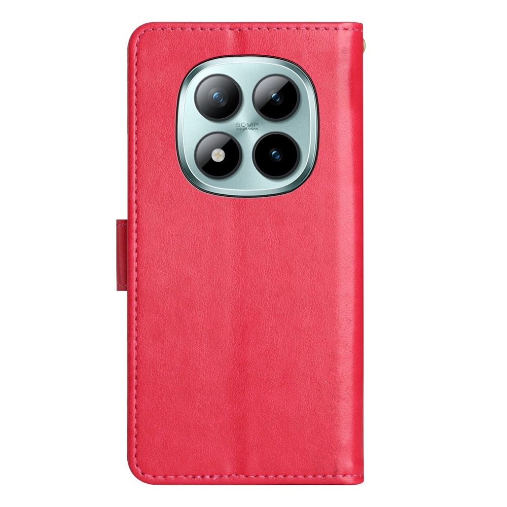 Flowers knižkové puzdro na Xiaomi Redmi Note 15 Pro 4G - červené