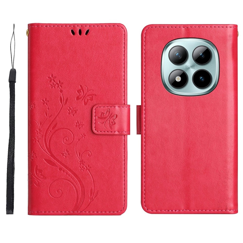 Flowers knižkové puzdro na Xiaomi Redmi Note 15 Pro 4G - červené