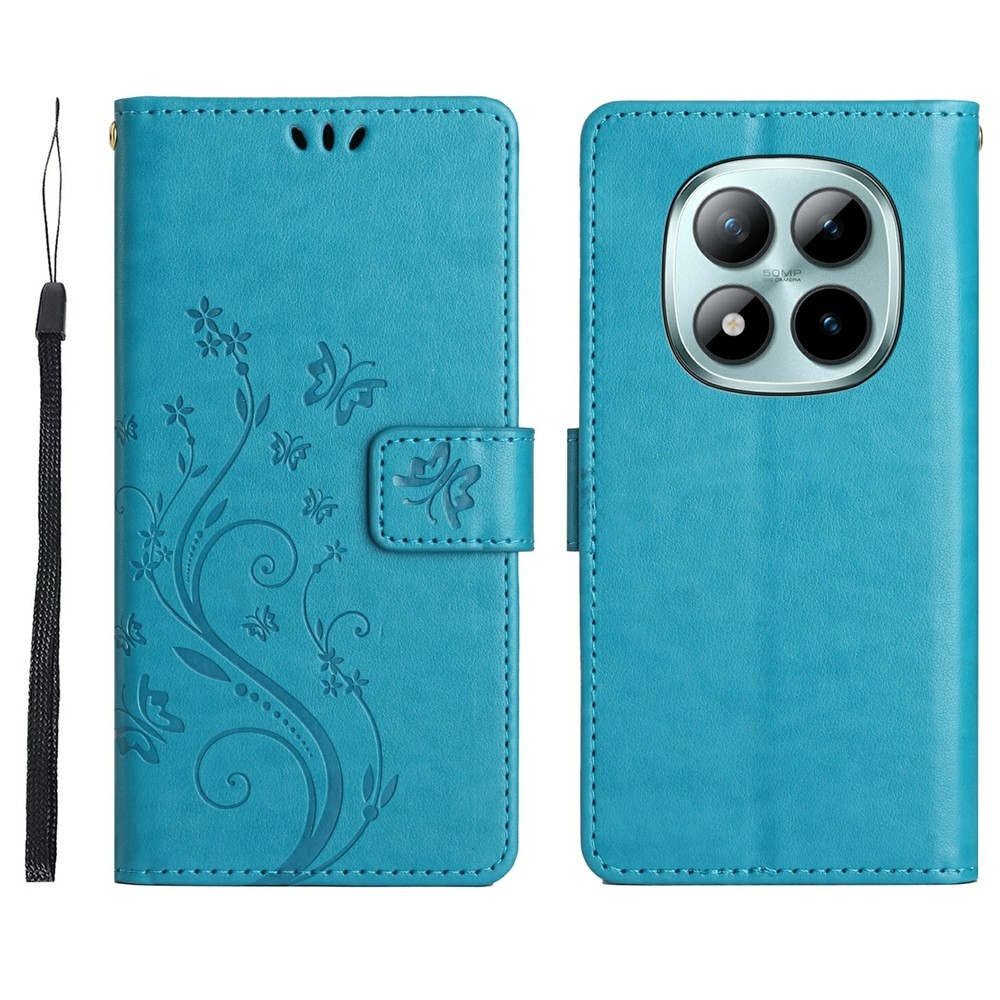 Flowers knižkové púzdro na Xiaomi Redmi Note 15 Pro 4G - modré