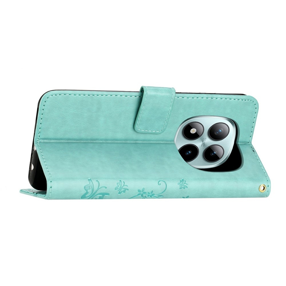 Flowers knižkové puzdro na Xiaomi Redmi Note 15 Pro 4G - modrozelené