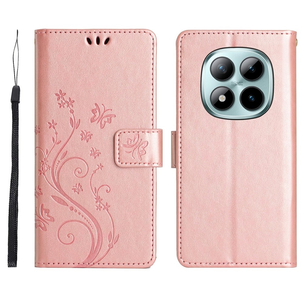 Flowers knižkové púzdro na Xiaomi Redmi Note 15 Pro 4G - ružovozlaté