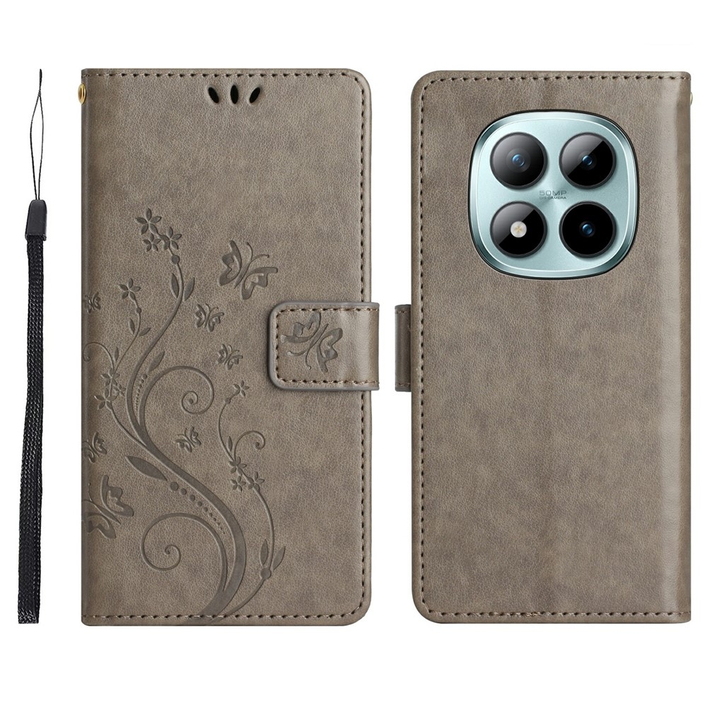 Flowers knižkové puzdro na Xiaomi Redmi Note 15 Pro 4G - šedé