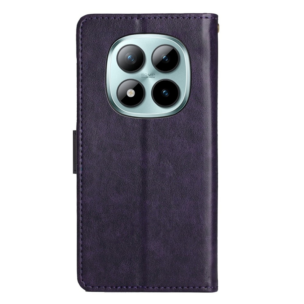 Flowers knižkové puzdro na Xiaomi Redmi Note 15 Pro 4G - tmavofialové