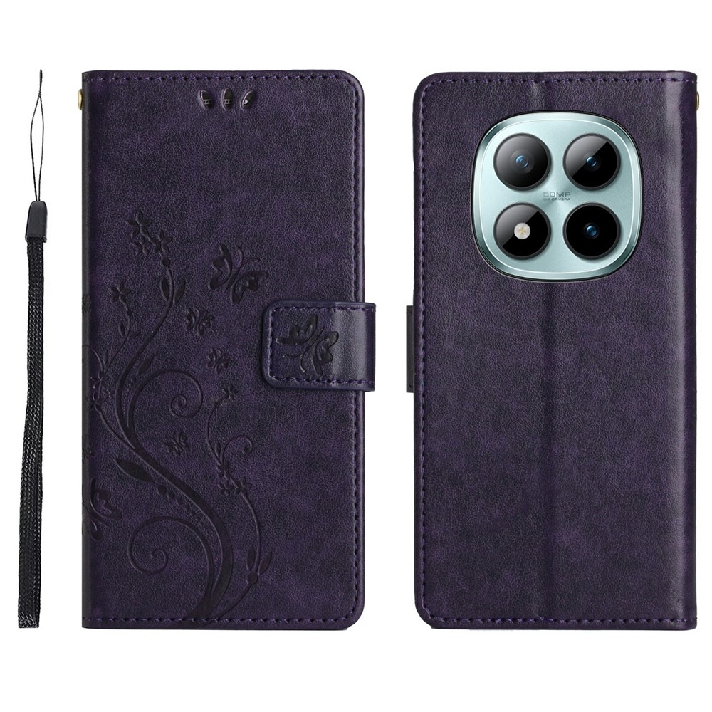 Flowers knižkové puzdro na Xiaomi Redmi Note 15 Pro 4G - tmavofialové