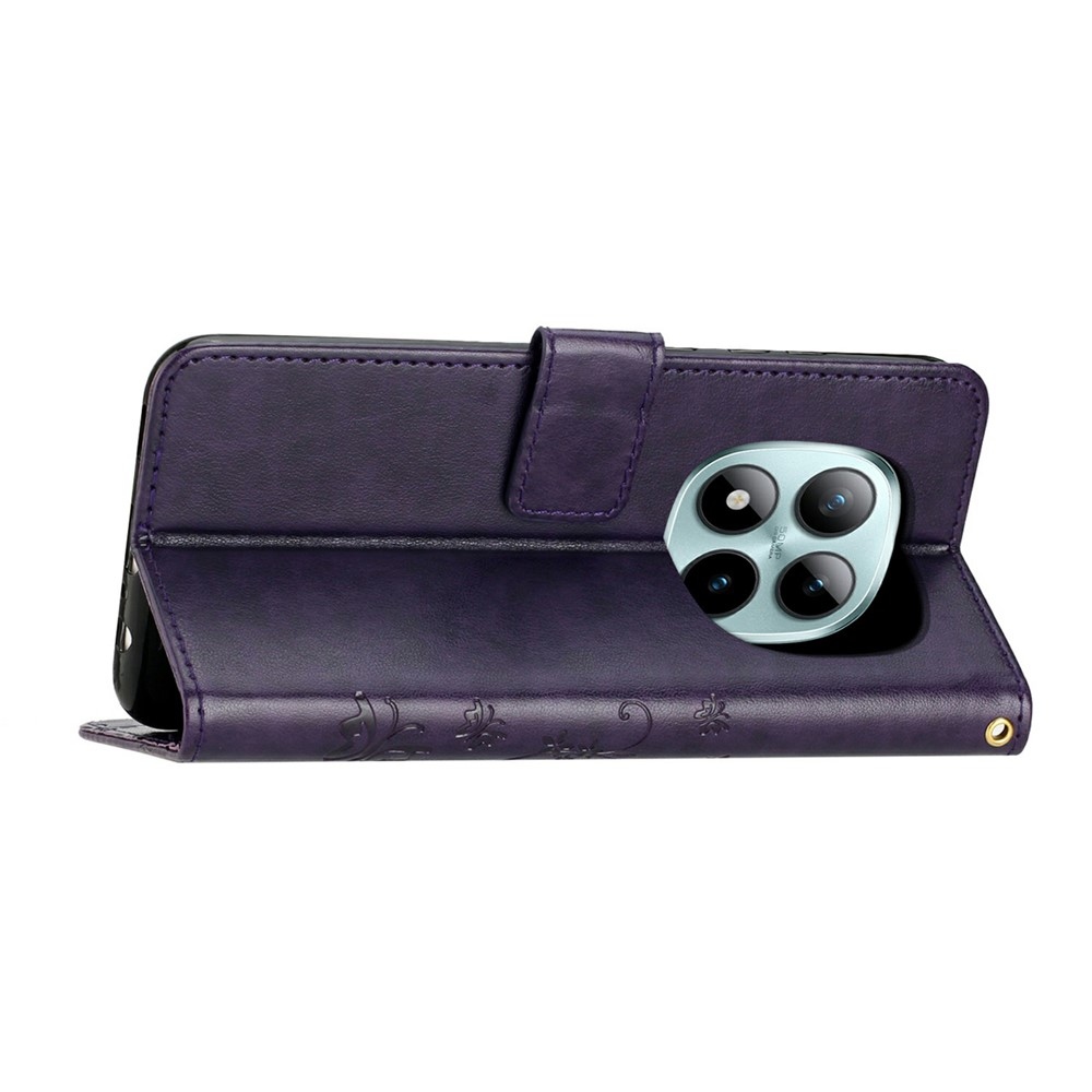 Flowers knižkové puzdro na Xiaomi Redmi Note 15 Pro 4G - tmavofialové