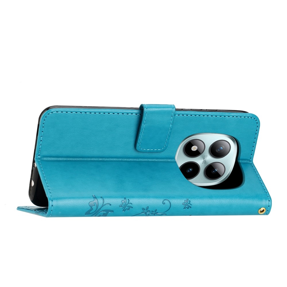 Flowers knižkové púzdro na Xiaomi Redmi Note 15 Pro+ 5G - modré