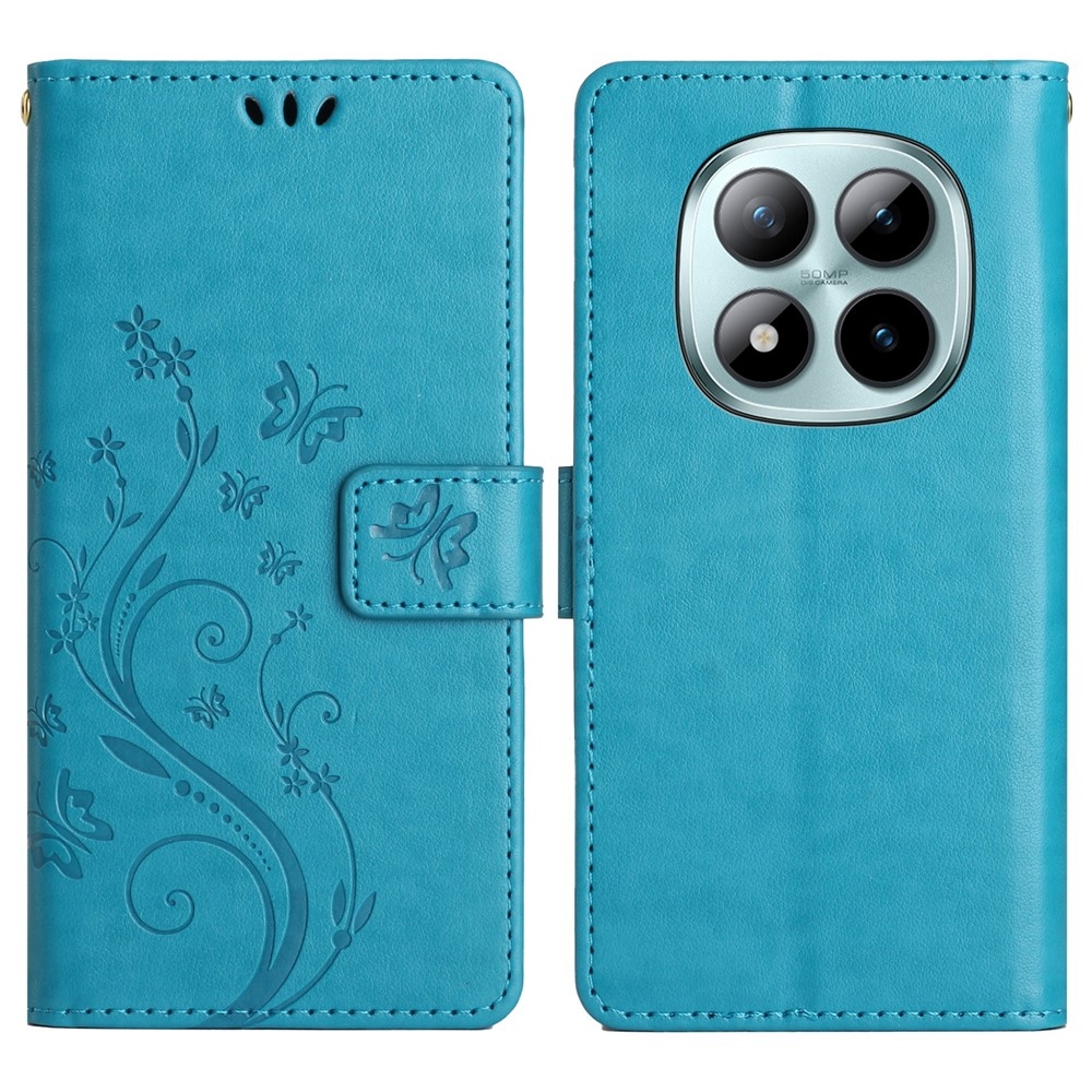 Flowers knižkové púzdro na Xiaomi Redmi Note 15 Pro+ 5G - modré