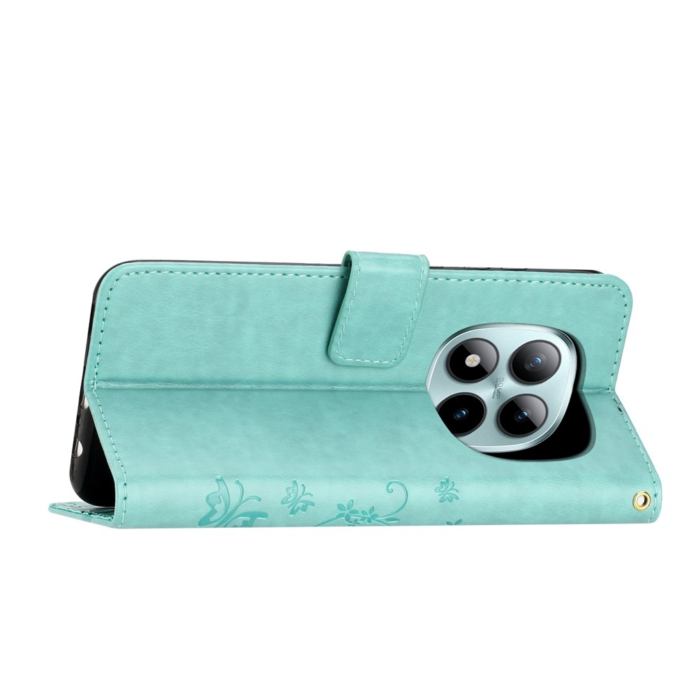 Flowers knižkové púzdro na Xiaomi Redmi Note 15 Pro+ 5G - modrozelené